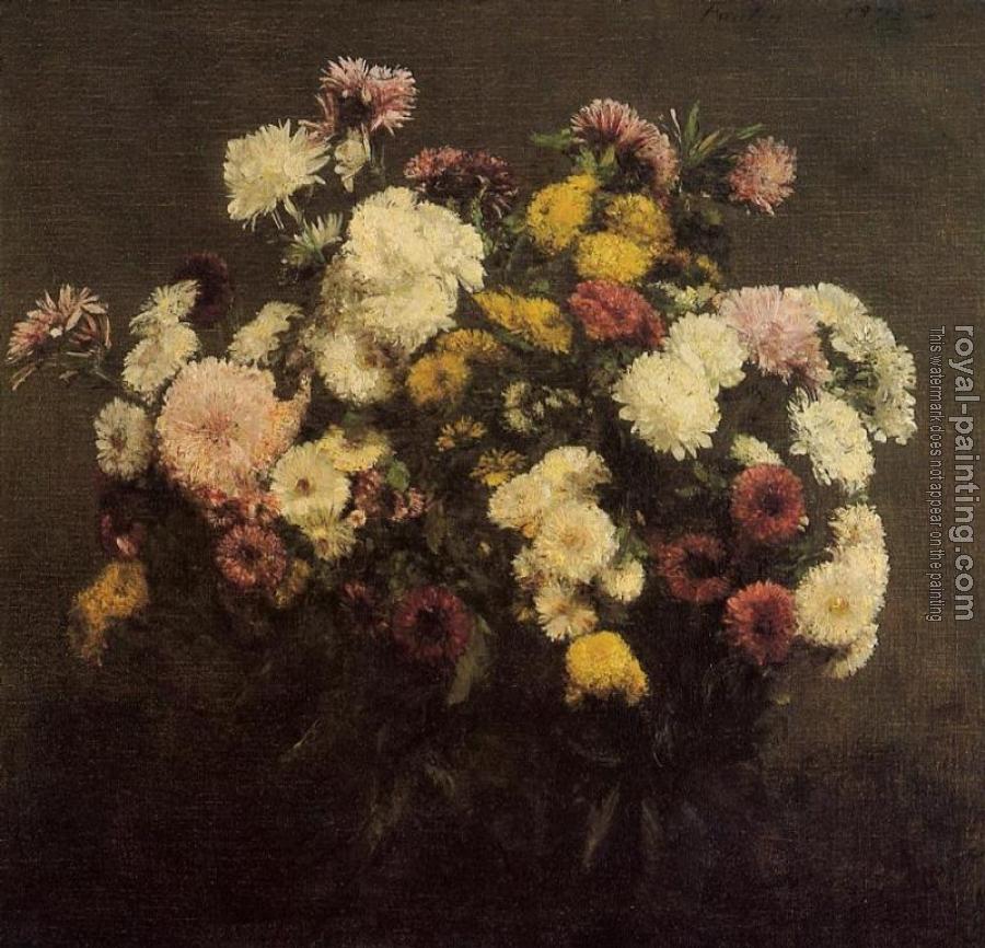 Henri Fantin-Latour : Large Bouquet of Chrysanthemums